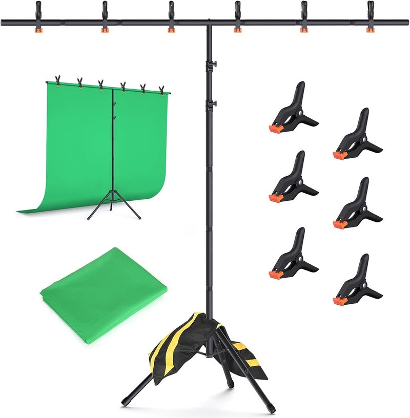 Forlogic Green Screen Backdrop Kit with Stand, 8x7.2ft Portable GreenScreen Background Stand for Streaming Video and Photography Shoots - Image 1